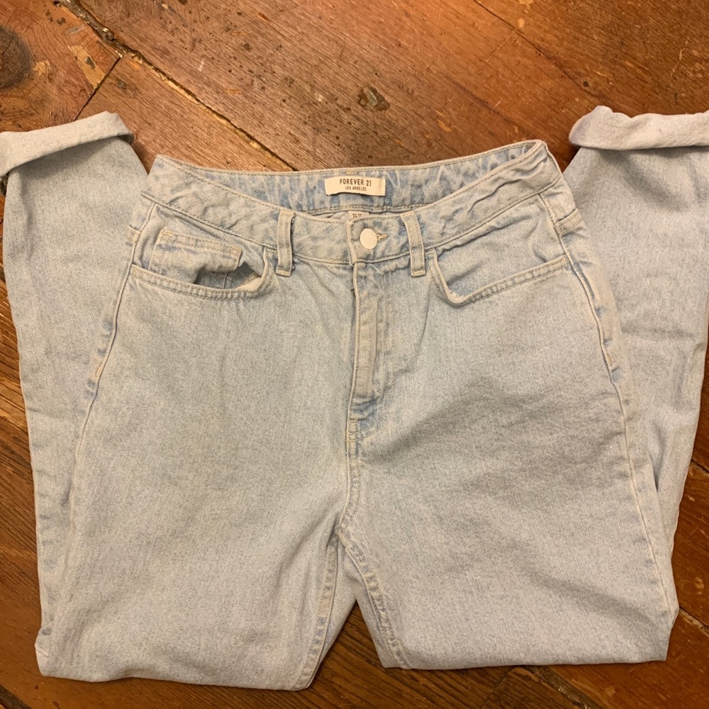 Forever 21 Light Wash Mom Jeans